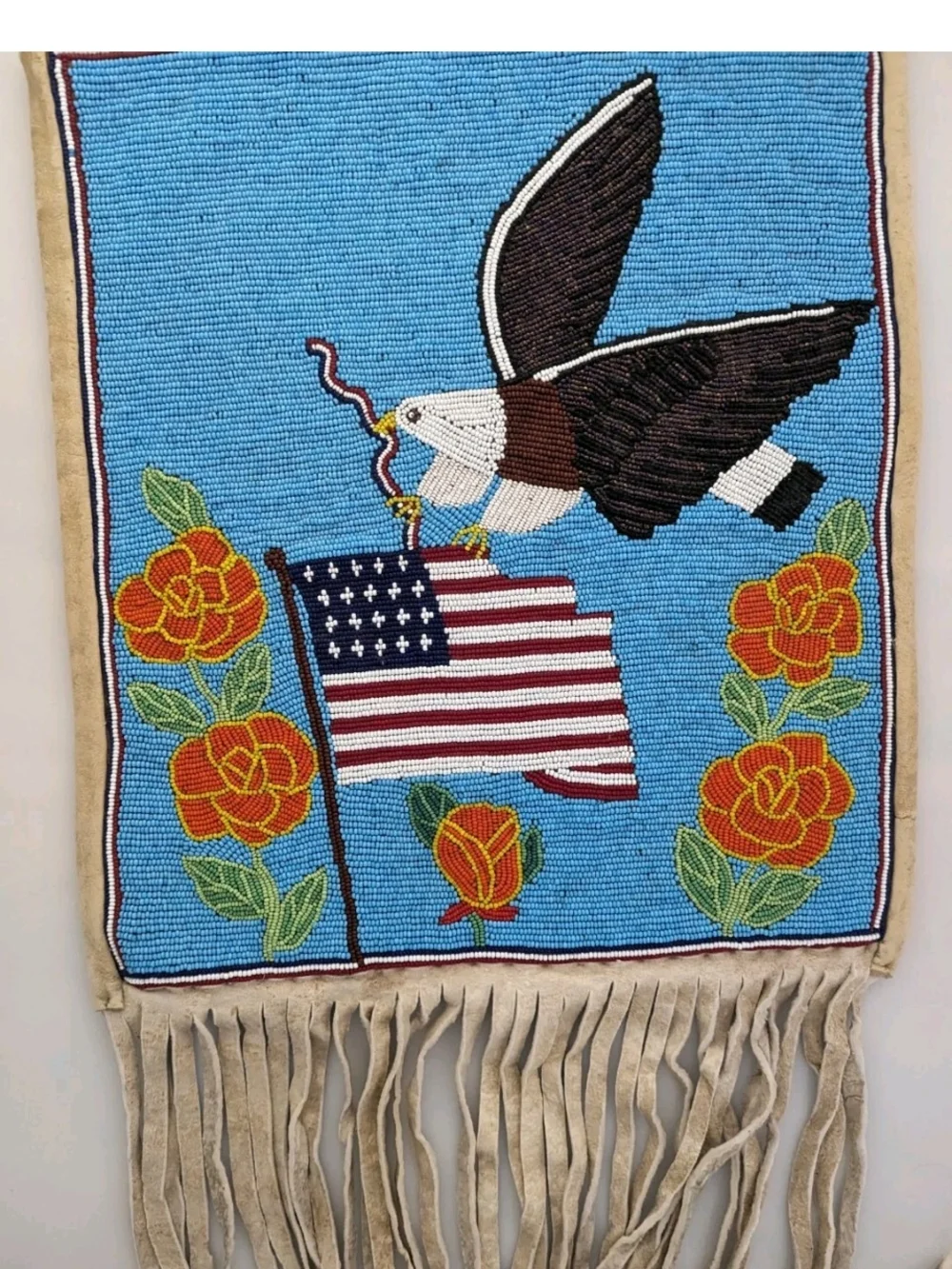C. 1950 Nez Perce Beaded Eagle Wall Bag- Native American